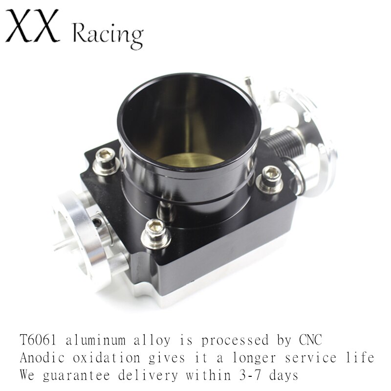 70 mm throttle body universal VQ35 performance high flow intake manifold mechanical Black