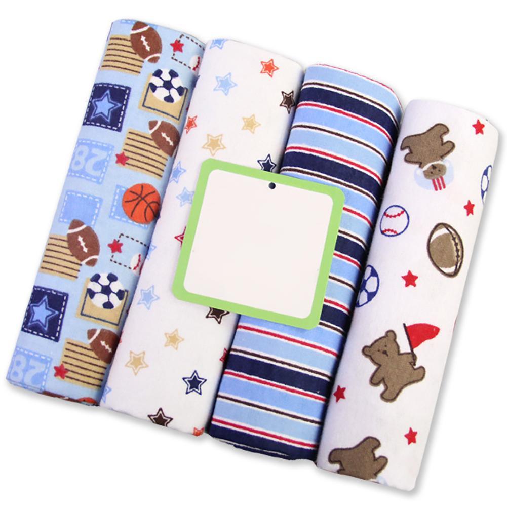 4 Stuks Zacht Flanel Pasgeboren Baby Ontvangen Dekens Inbakeren Wrap Beddengoed Laken