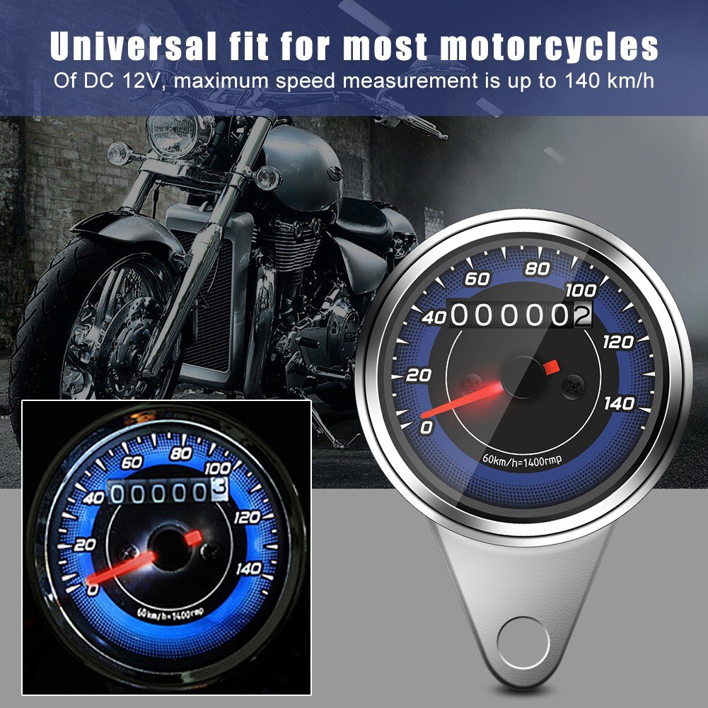 Digital Speedometer Gps Speedometer Motorcycle Speedometer, DC 12V Universal Motorcycle Waterproof LED Backlight Tachometer Speed Gauge Oil Level Meter Hour Meter