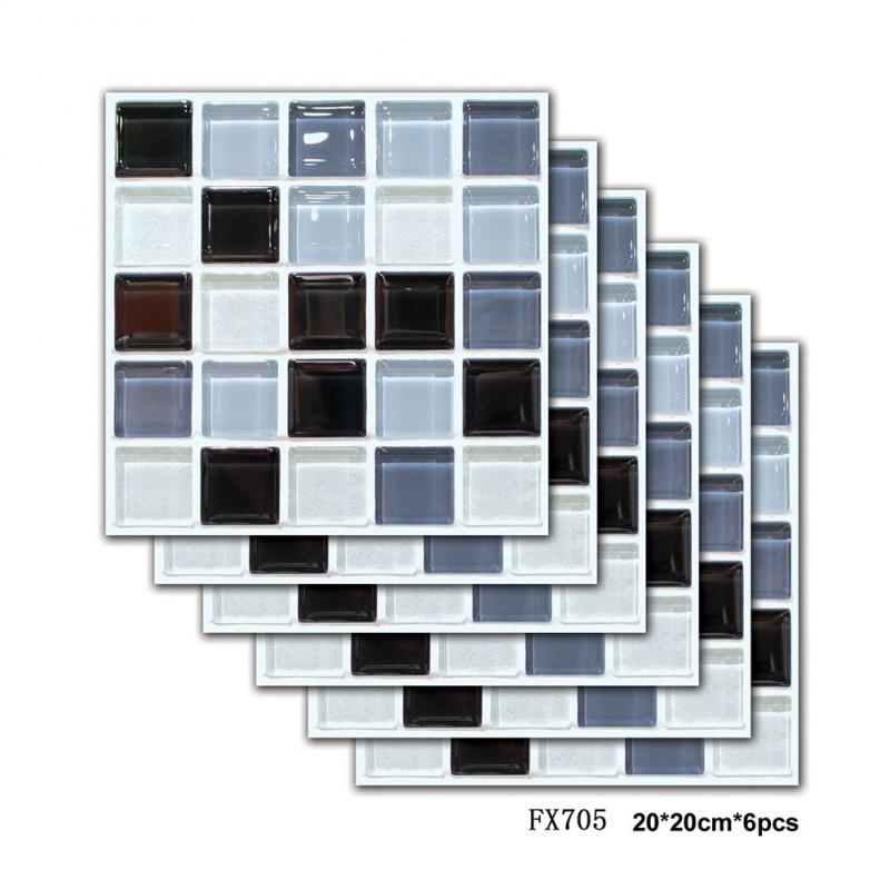 3D Waterproof Wallpaper Bathroom Self-adhesive Waterproof Wallpaper Kitchen Mosaic Wallpaper PVC Wall Stickers Home Decoration