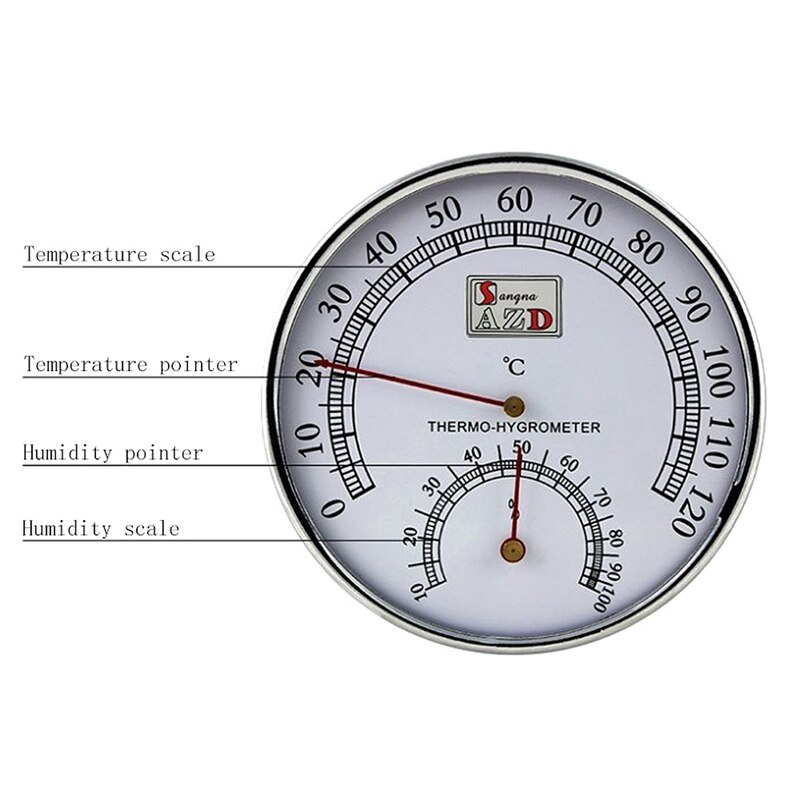 Sauna Thermometer Metal Case Steam Sauna Room Thermometer Hygrometer Bath and Sauna Indoor Outdoor