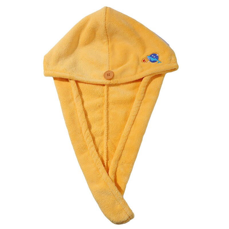 Magic Microfiber Haar Sneldrogende Droger Handdoek Verdikte Microfiber Droog Haar Cap Bad Wrap Super Absorberende Douche Cap: yellow