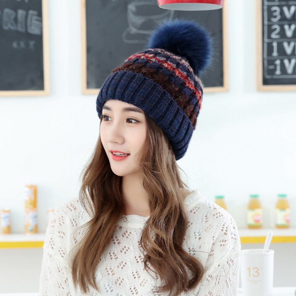 Vrouwen Winter Hoed Thermische Winddicht Hoed Tricot Gevoerd Beanie Hoeden Winter Hoed