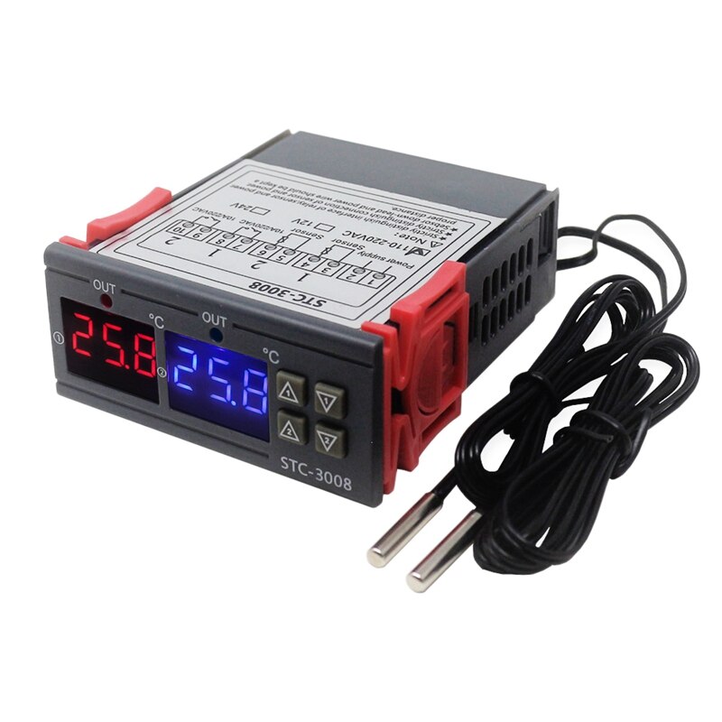 STC-3008 Digitale Thermostaat - 110-220V - Elektronische Temperatuurregelaar met Dubbele Controle: Default Title