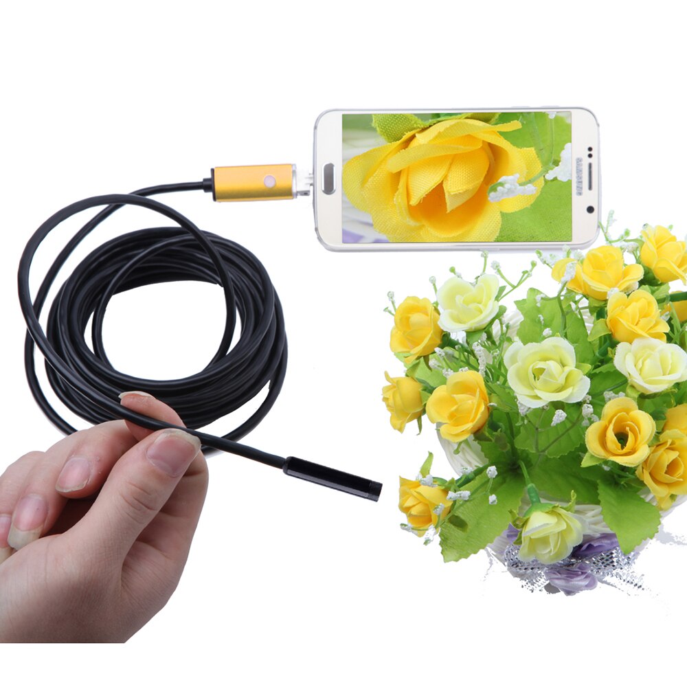 Chanseon 8mm USB + adaptador Android 2 en 1 2 m 5 m 10 tubo de inspección para teléfono Endoscopio cámara OTG IP67 impermeable Endoskop