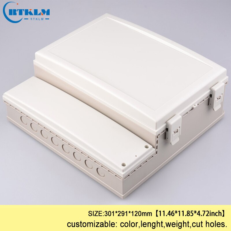 Electrical waterproof plastic enclosure IP68 transparent cover plastic project case ABS plastic instrument box diy 301*291*120mm