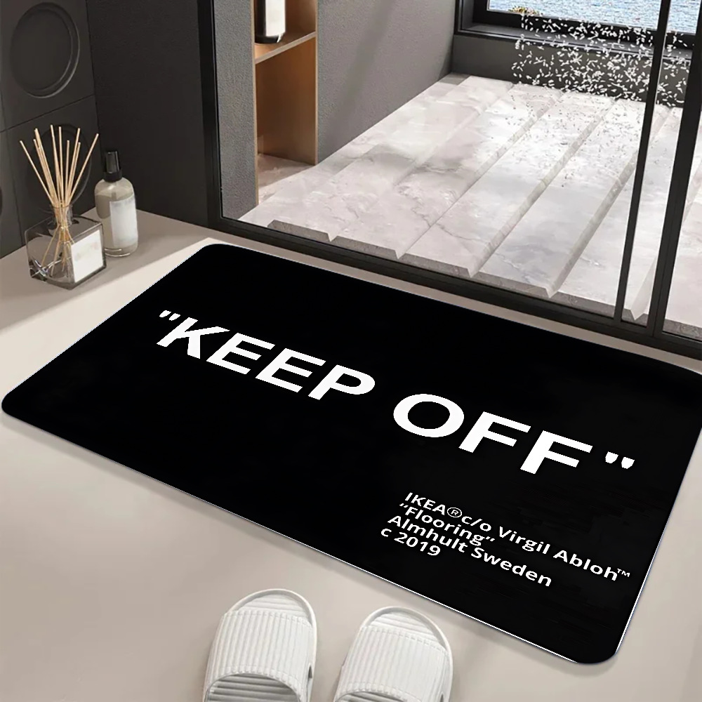 Keep Off Area Rugs Floor Mat Black and White Carpet Door Mat Rug for Bed Sofa Decoration Protect Your Personal Space 40x60cm: GRAY