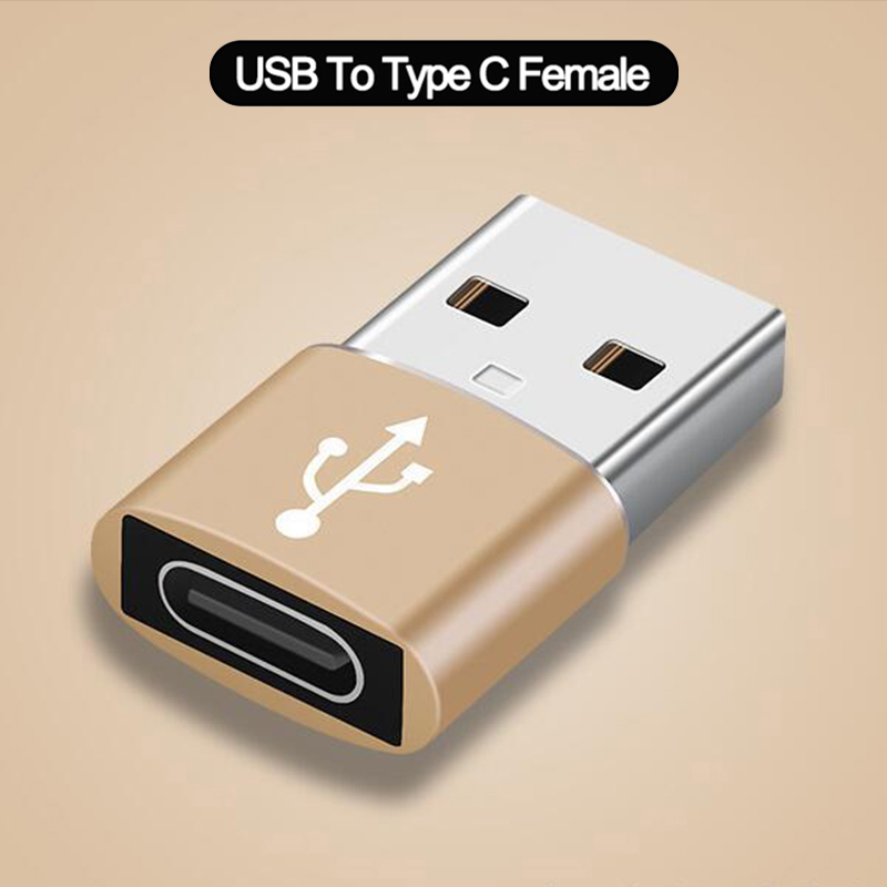 Convertitore di cavo da maschio a USB femmina di tipo C per telefono cellulare 2in1 connettore da Micro usb a USB adattatore OTG per laptop U Disk Mouse: USB-Type C Gold