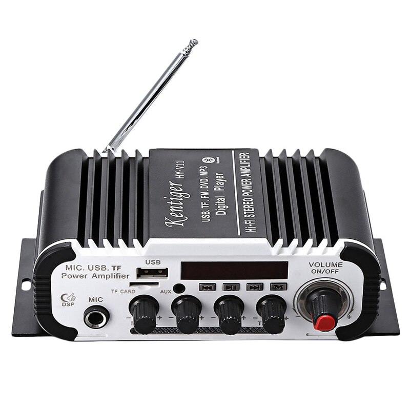 Kentiger Hy - V11 Bluetooth Amplifier 2-Channel Super Bass o Amplifier With Remote Controller Tf Usb Fm 85Db Mp3 Fm Radio