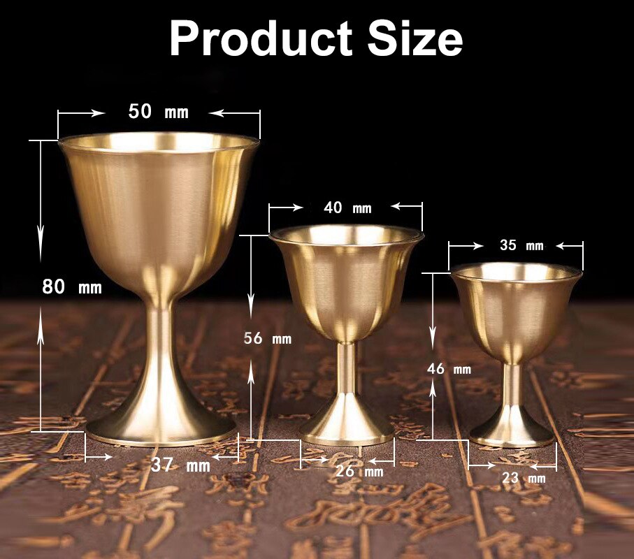 Brass Chalice Cup Wine Glasses Champagne Glasses Beverage Goblet Cocktail Cup Gold Vintage For Bar Home Decor