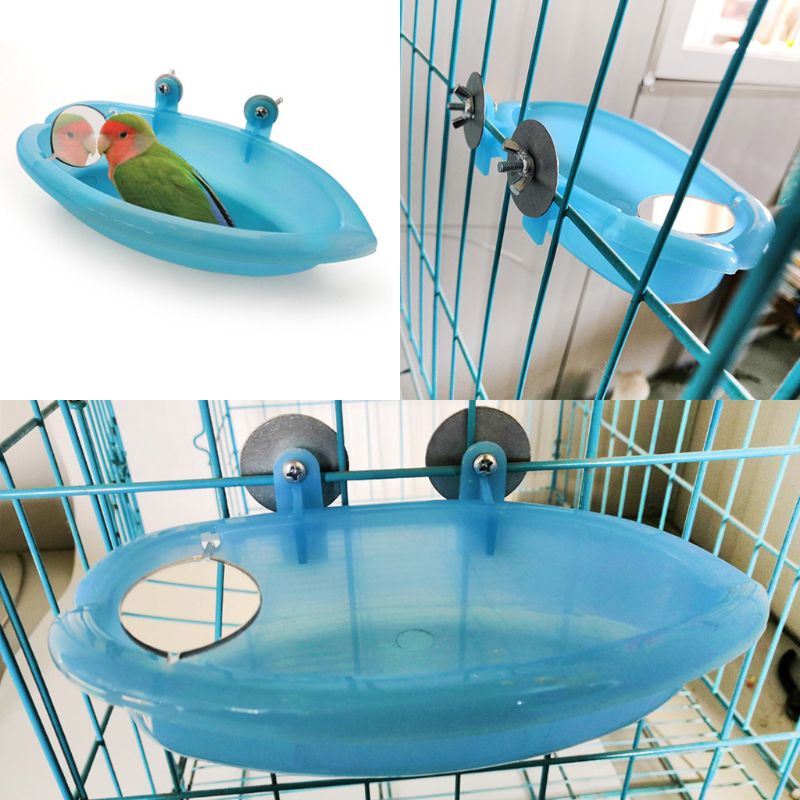 Lille papegøje fugl badekar kæledyr bur tilbehør fuglespejl bad brusebad fugl badekar fugle tilbehør