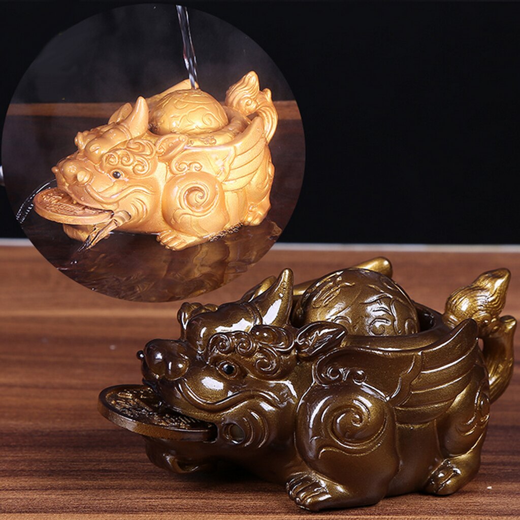 Ornements de Table thé animaux | Décoration de Table Pi Xiu Pi Yao Fortune: Gold 
