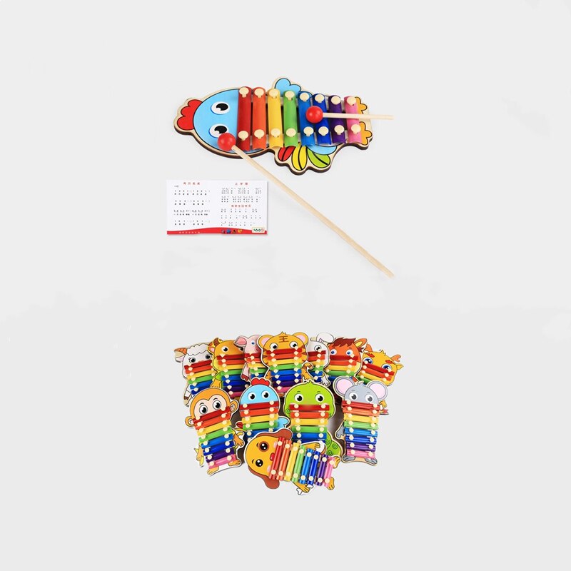 Animal Octave Children Musical Toy Rainbow Wooden Xylophone Instruments Children Music Instrument Learning Education Puzzle Toy