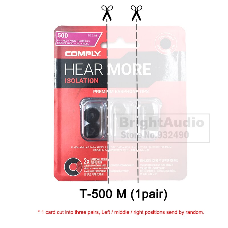 COMPLY T500 TX500 T100 T200 T600 SP SmartCore AP SmartCore Premium Earphone Foam TIPS: T-500 M (1pair)