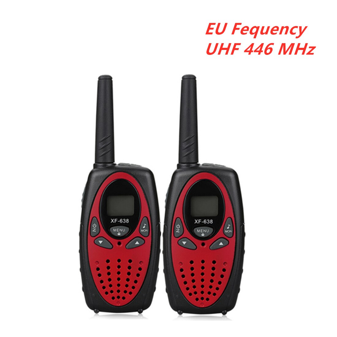 Walkie Talkie XF-638 2PCS Handheld Zwei Weg Intercom Tragbare Radio XF 638 Talkie Walkie UHF 462-467MHz & 446MHz Walkie-talkies: Red EU Fequency