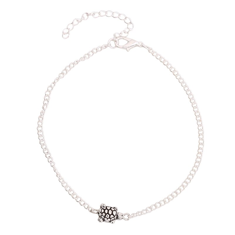 Bracelet de cheville Vintage Simple chaîne tortue de mer pour femmes Bracelet de cheville sur la jambe bijoux faits à la main été rétro sandales à breloques