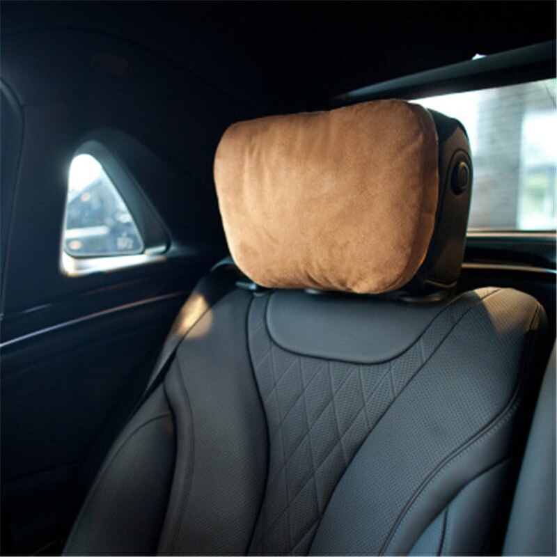 Auto Sitz Kopfstütze Kissen Biologische samt Hals Kissen Maybach S Klasse Auto Neck Unterstützung Kissen Abdeckungen Kopfstütze: brown