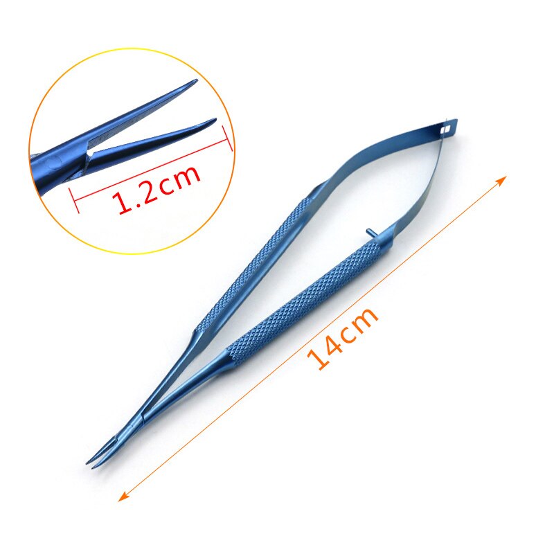 Micro schaar roestvrij staal titanium legering chirurgisch fijne instrumenten straight puntige tip 12 14 16 18 cm: K
