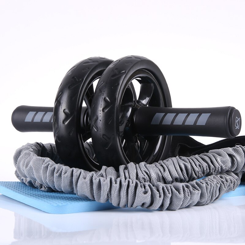 3pcs Set Ab Roller Abdominal Muscle Wheel Home Abdomen Reduction Belly Pulley Mute Fitness Equipment Rolling Double Wheel Pulley