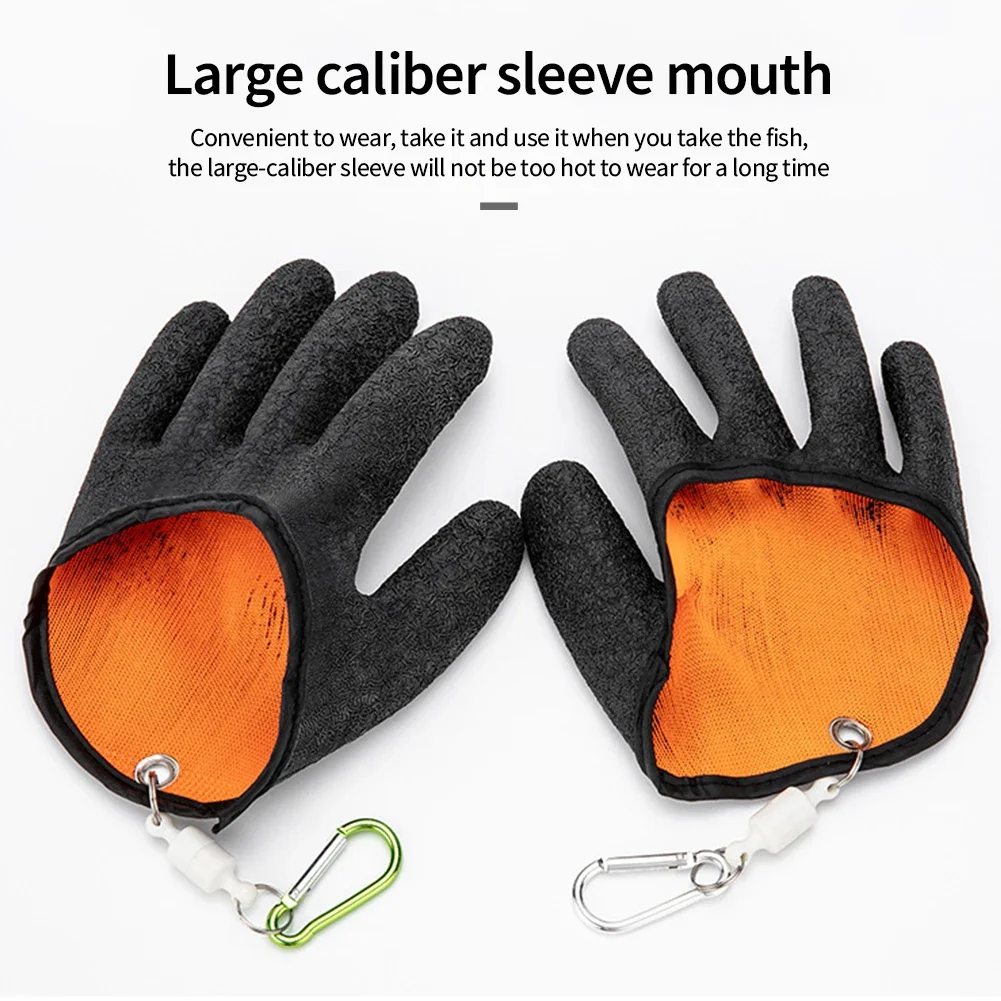 Vissershandschoenen Volledige vinger Antislip Duurzaam Werk Snijbestendige handschoen Vissersbescherming Hand Visgrijper Latexhandschoenen Links/Rechts