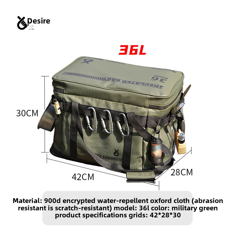 Caja de almacenamiento de alimentos calientes y fríos térmicos para exteriores de 20-36L, bolsa térmica para Picnic a prueba de fugas, bolsas de almacenamiento enfriadoras para bebidas y alimentos para acampar: Marfíl