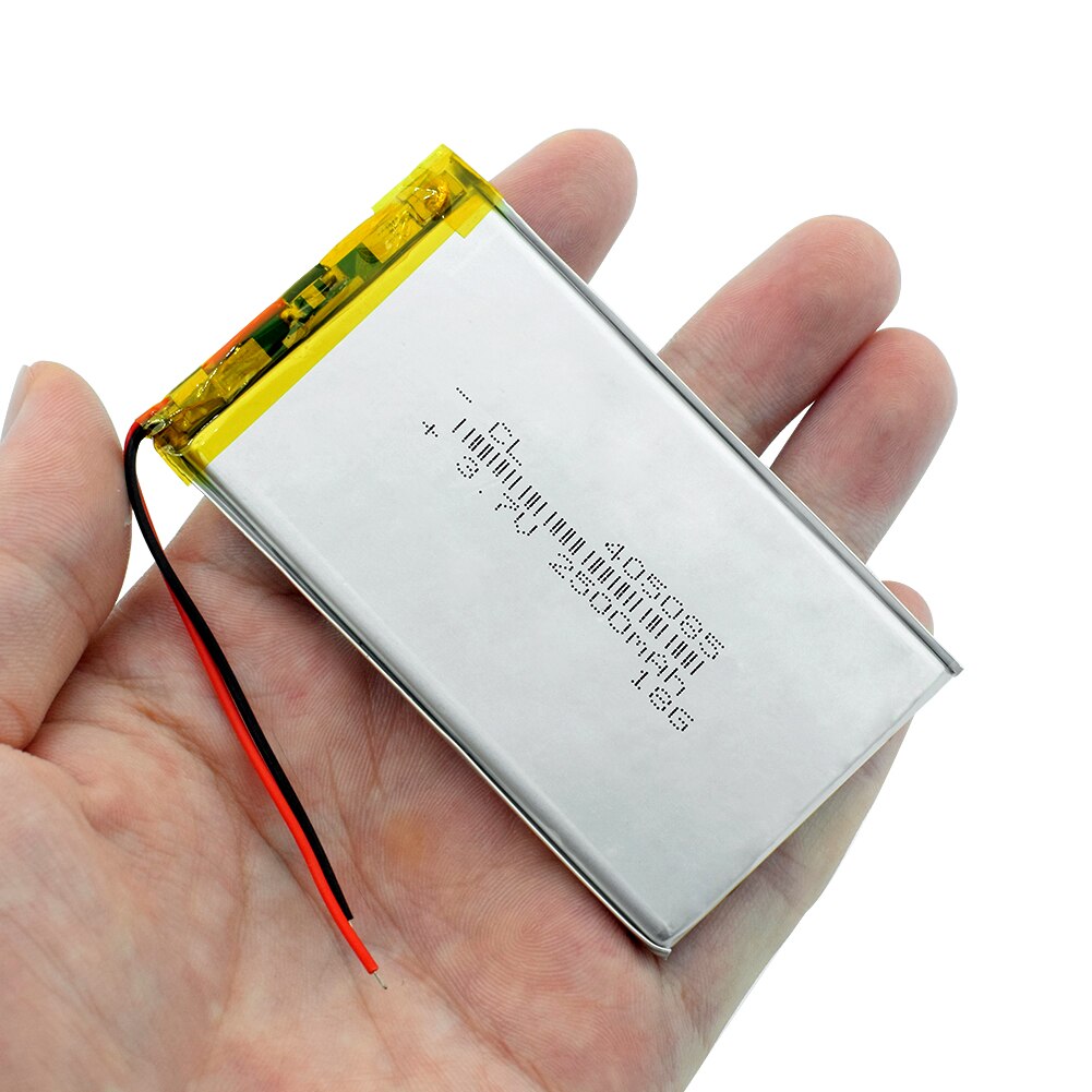 3.7V 2500mAh Li-polymer Battery 405085 For MP4 MP5 DVD GPS Camera Lipo li-ion Lithium Li-polymer Battery Replacement Battery: 2x Battery