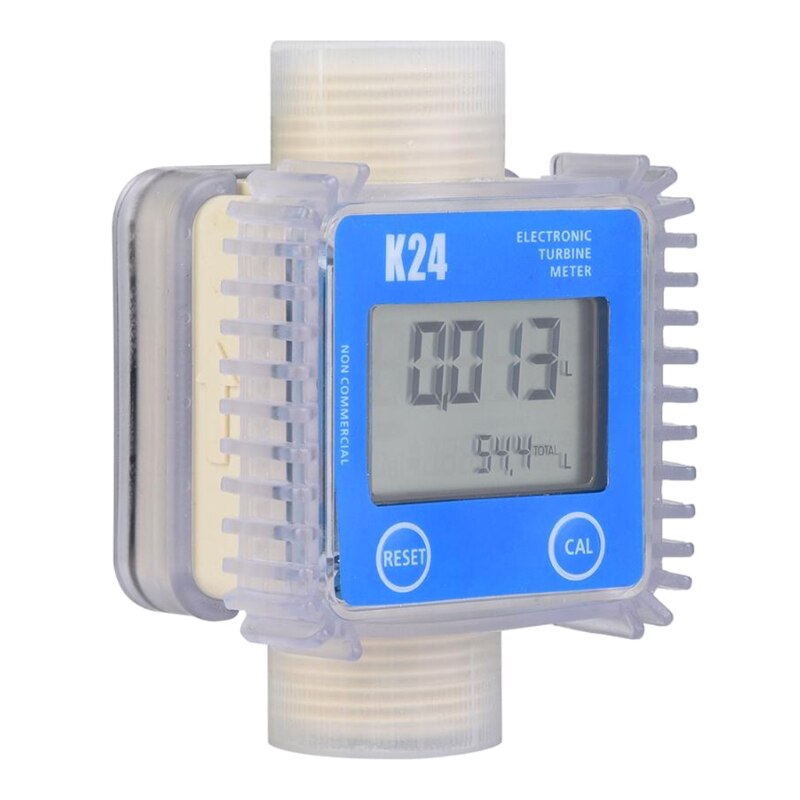 K24 Digital LCD Turbine Fuel Flow Tester Flow Meter for Chemicals Water Sea Liquid Flow Meter Measuring Tools