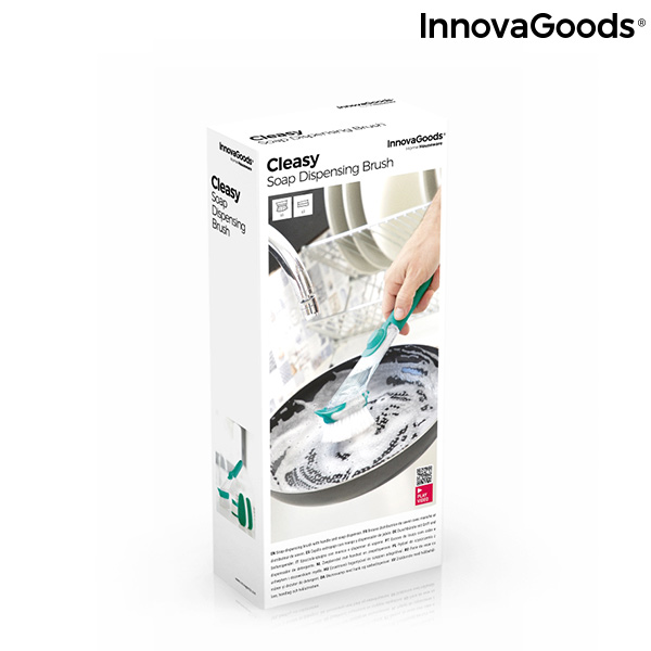 Brosse à récurer avec poignée et distributeur de savon Cleasy InnovaGoods