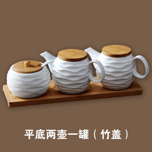 Utensílios de cozinha panela de cerâmica, pote de óleo para sabor, caixa de tempero, garrafa de condimentos, sal, açúcar, pimenta, molho de soja, pote, vinagre: A003