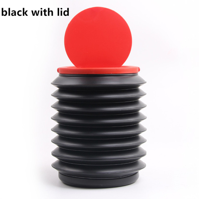 Portable Telescopic Water Bucket Plastic Folding Car Trash Bin Retractable Household Cleaning Container Outdoor Camping Supplies: 4L-with Lid
