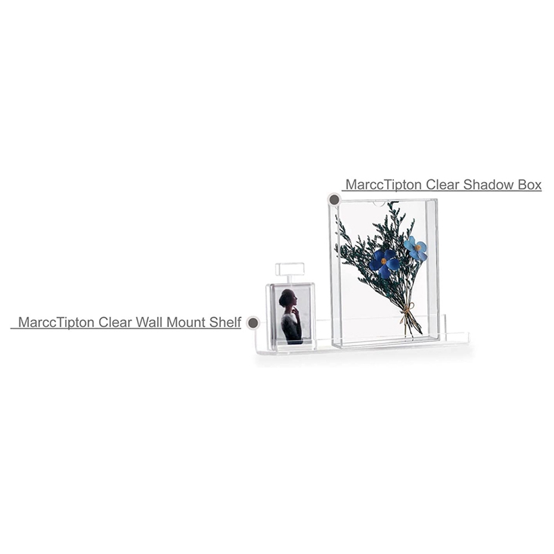 Shadow Box Frame Acrylic Photo Frame DIY Desktop Display Box All Transparent Storage Box