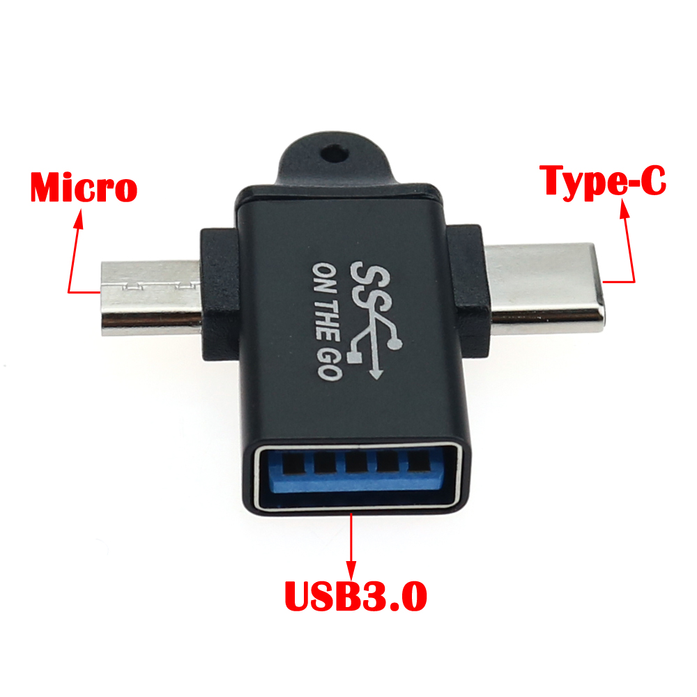 1piece USB Adapter Type C Male To USB3.0 Female USB To Type C Micro OTG Connector USB 3.0 to USB C Cable Mini Adapter Converter: Blue