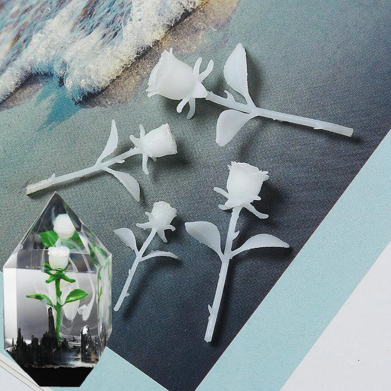 Adornos de rosas en 3D para abalorios de resina epoxi, adornos para joyería, accesorios de artesanía hechos a mano para micropaisaje con flores, fabricación de colgantes de resina con relleno