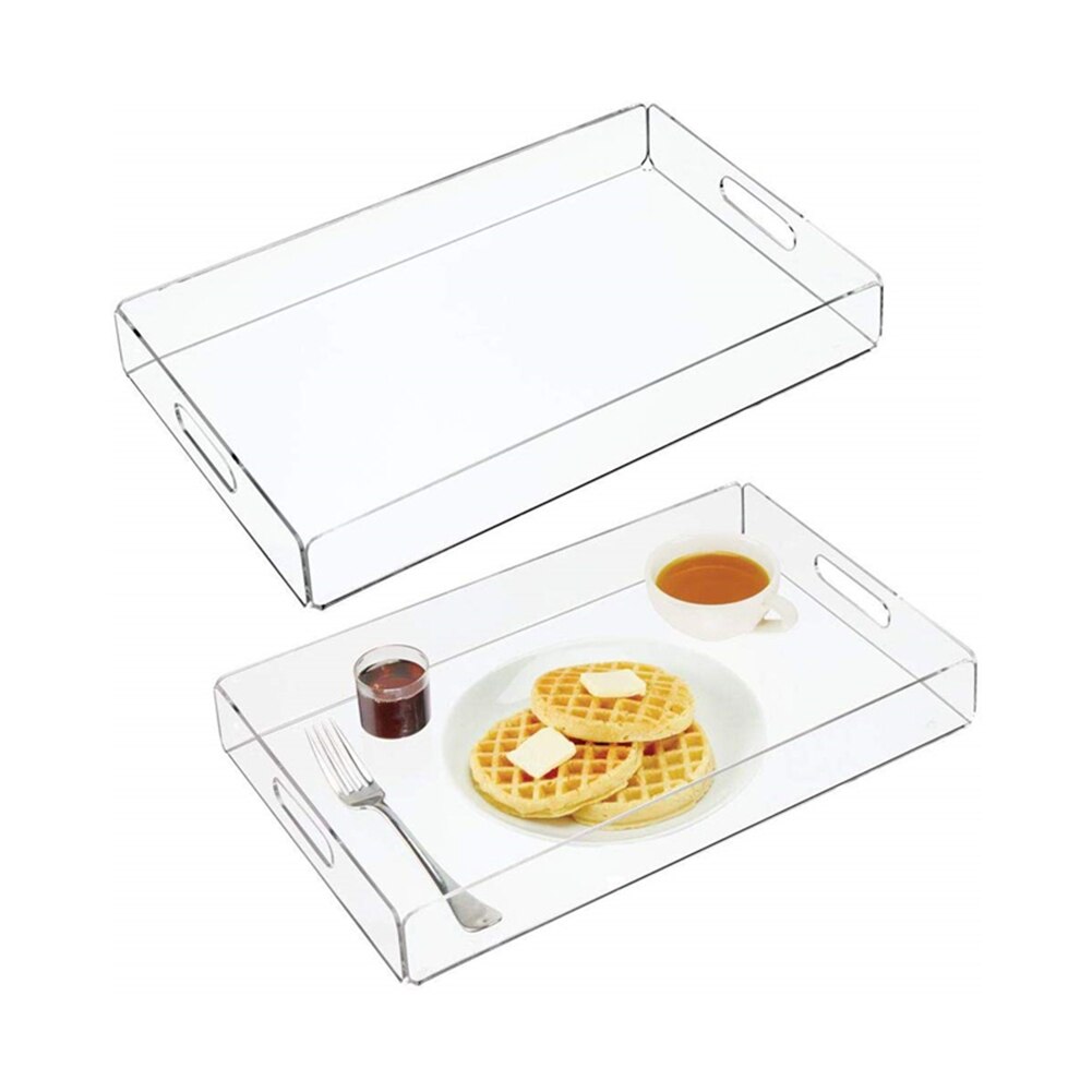 Acryl Lade Thee En Koffie Tafel Lade Dienblad Clear Acryl Dienblad Met Handgrepen Huis Keuken Opslag