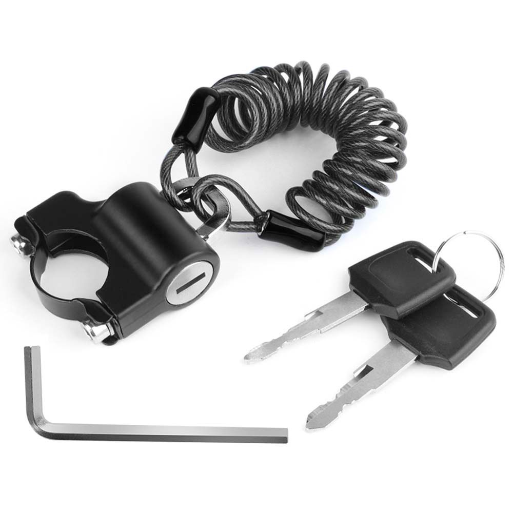 Bicycle Helmet Wire Rope Lock Anti-theft Mountain Bike Cycling Cable Lock Motorcycle Portable Lock Outdoor Bike Rope Padlock: black