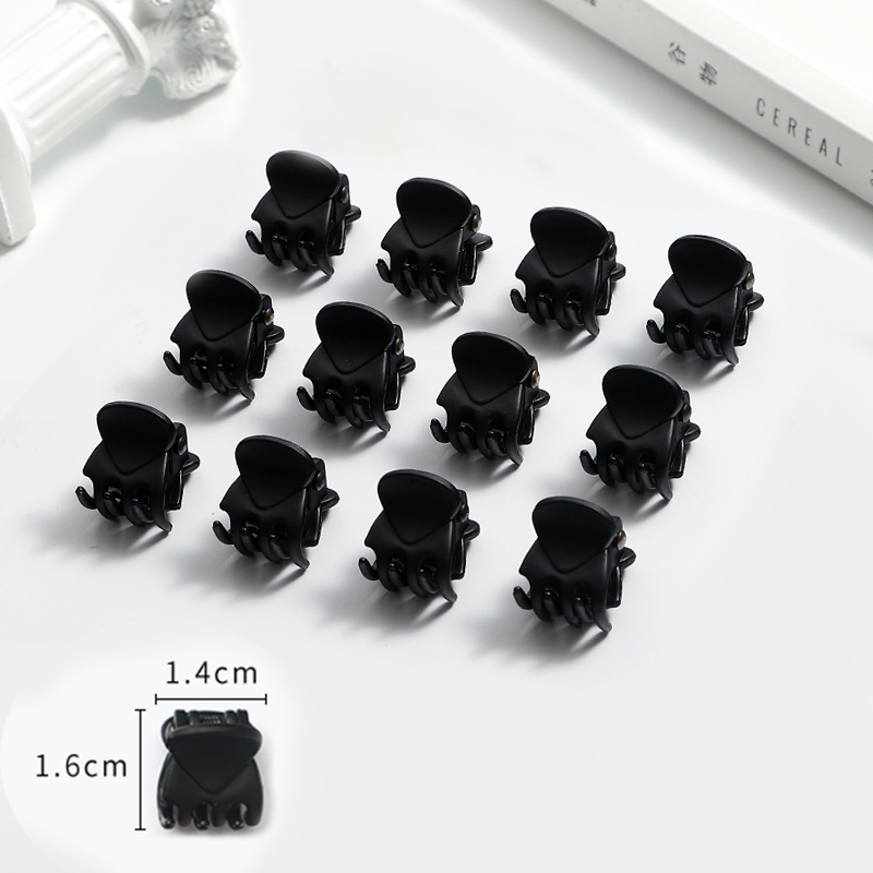Mini pasadores coreanos de plástico para niña y mujer, pinzas para el pelo, pinzas de cangrejo para el pelo, herramienta de maquillaje, accesorios para el cabello, 12 Uds.: 06