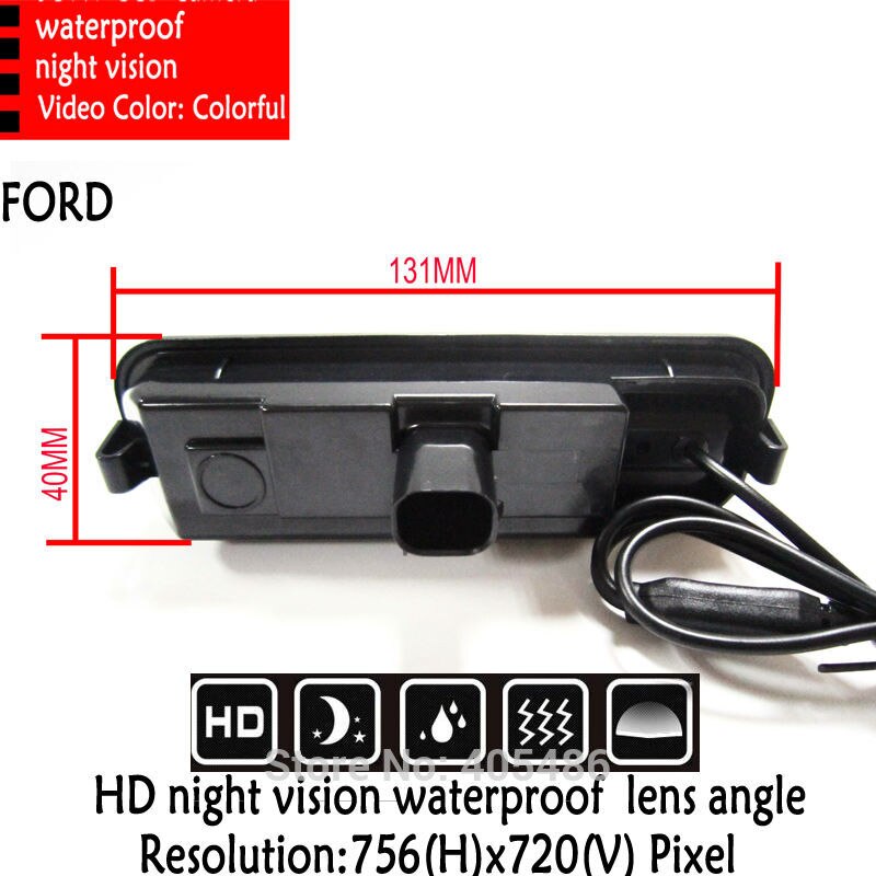 Wifi draadloze auto sony kofferbak handvat wifi camera auto achter view camera Voor Ford Focus Mondeo Kuga camera kleur waterdicht led