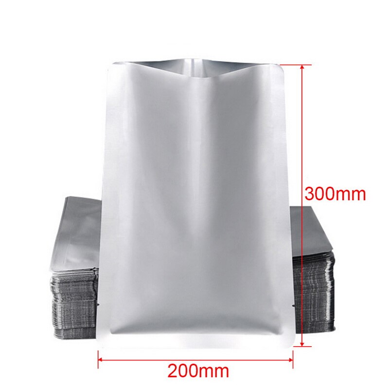 100 stk sølv aluminiumsfolie mylar poser vakuumforsegler glidelås matsparingspose oppbevaringsposer til kjøkkenutstyr #1: 20 x 30cm