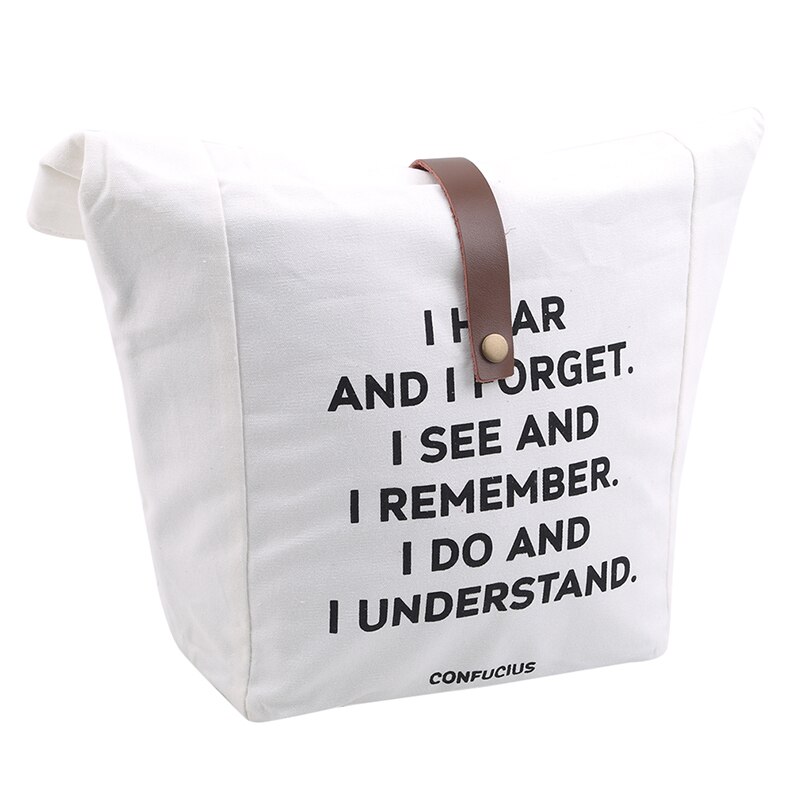 Katoenen Canvas Lunchbox Isolatie Zak Picknick Tas Brief Soort Grote Capaciteit Multifunctionele Doek Tas Voedingsmiddelen Organizer: Style 1