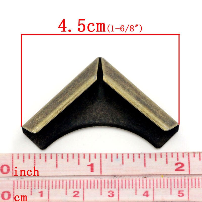 Ijzer Gebaseerde Legering Boek Hoekbeschermers Scrapbooking Albums's Mappen Antieke Brons 4.5 cm x 3.2 cm (1 6/8 "x1 2/8"), 50 Stks