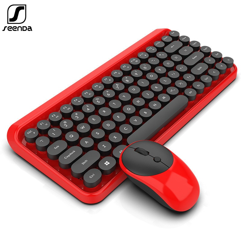 SeenDa Wireless Keyboard and Mouse Set for Laptop Notebook Computer Dot Mechanical Keyboard Wireless Set Mouse DPI Adjustable