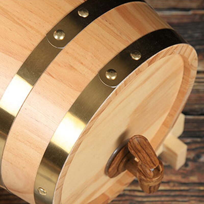 1.5L Wooden Horizontal Beer Wine Barrel Bar Decoration Wooden Barrel Wine Cellar