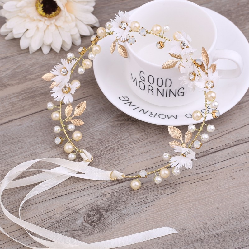 Diadema de flores para niñas pequeñas, Margarita pequeña Floral, prendas para cabeza, guirnalda de fotografía, de , accesorios de vestido de noche