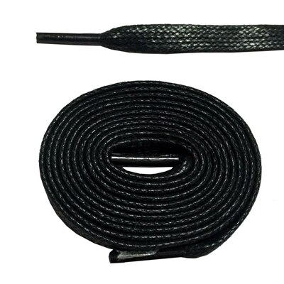 7mm wide Flat Waxed Shoelaces Unisex Cord Cotton Shoe Laces for Canvas Dress Shoes 120cm / 47": NO 2 black