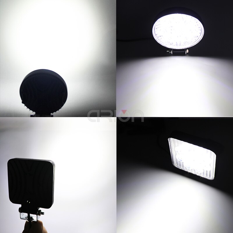 9 LED 27W 16 LED 48W Spot Work Light 12V 24V Car LED Spotlight Square Round Auto Truck Off Road Mini Ledbar Offroad Accessories