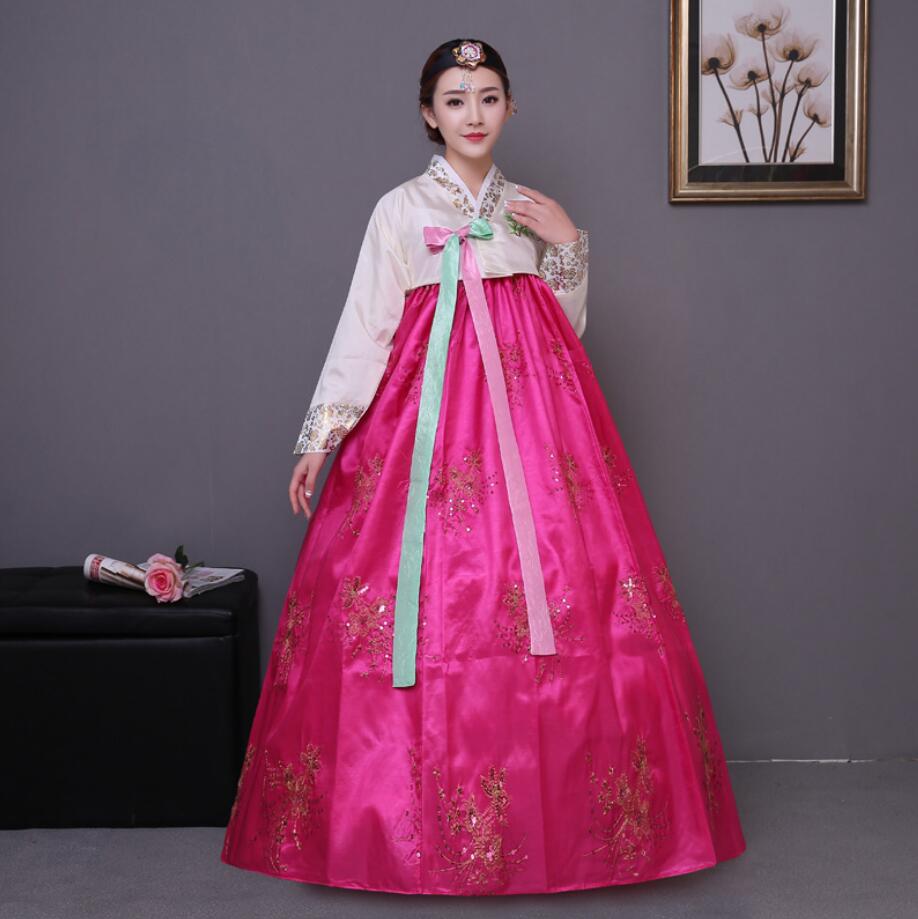 Koreanische Traditionelle Koreanische Hanbok Weibliche Koreanische Hanbok Kleid Ethnische Minderheit Tanz Bühne Kostüm Neue Jahr: WYH-3215-4 / XL