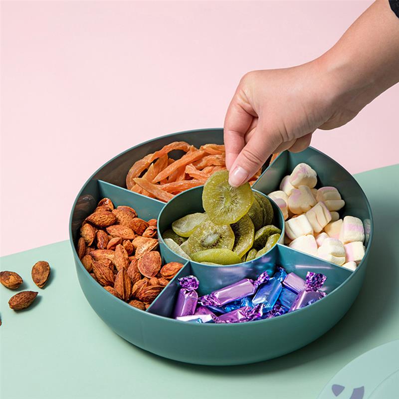 Snack Container Tray Divided Candy Nut Dish With Lid Candy Tray Food Storage Box Bowl Candy Plates Dried Fruit Organizer Bins