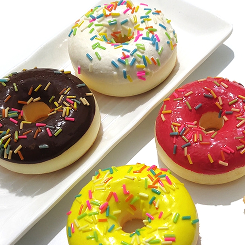 6.2cm künstliche Mini-donuts, squishy-spielzeug, modelllebensmittel, schokoladenkuchenrolle, fotodekorationsrequisiten