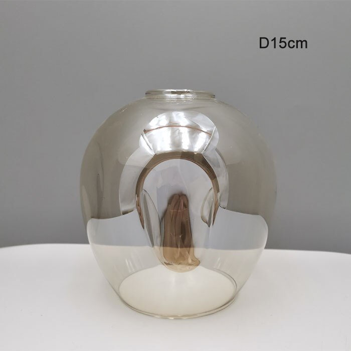 D15cm D18cm Concave Glazen Kap Vervanging voor DNA Magic Bean Lights Cover 4.5 cm opening fitter lampenkap voor E27 schroef socket: Goud