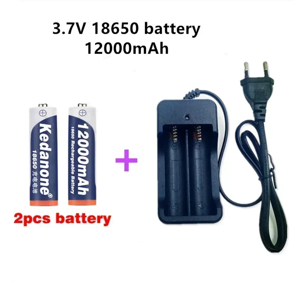 18650 battery 3.7V 12000mAh rechargeable Li-ion battery for Led flashlight Torch batery lithium battery charger